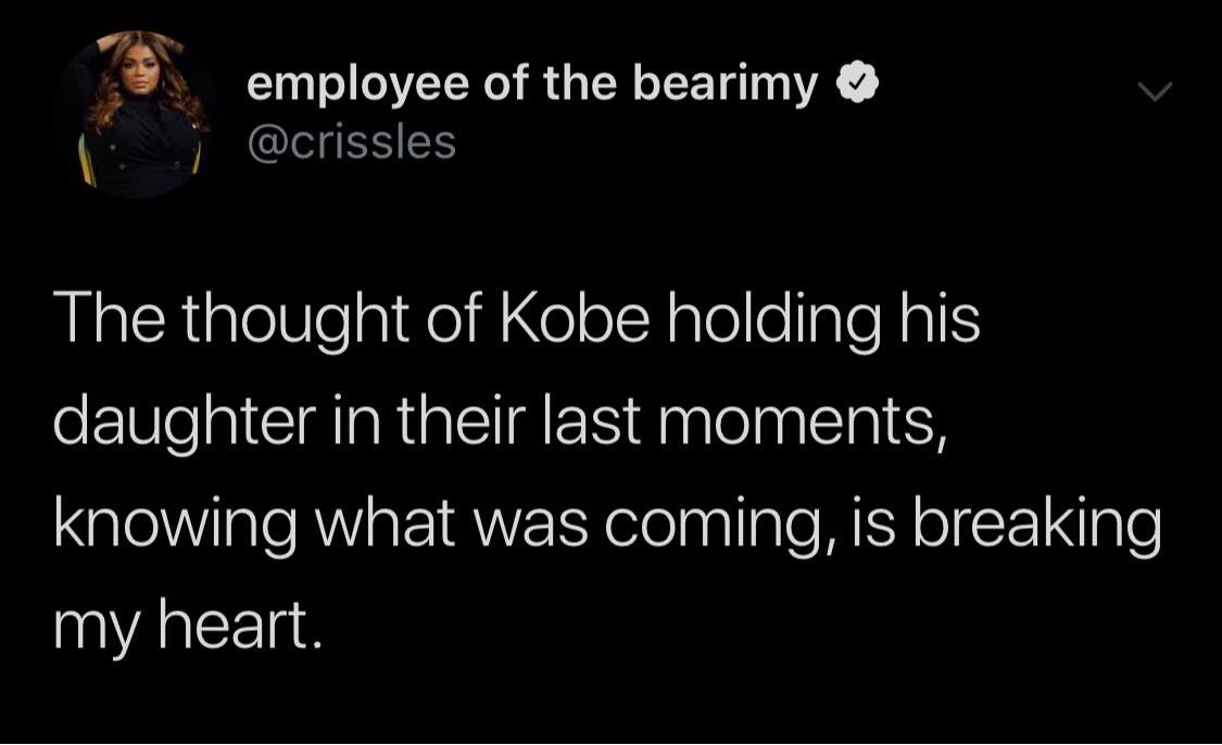 topsdeleon's tweet photo. As a fan and as a father, it is truly heartbreaking. #RIPMamba #RIPMambacita https://t.co/E4iCpgpeWo