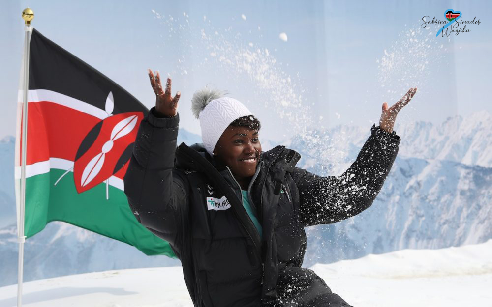SabrinaSimader's tweet photo. What a snowy monday ❄️ Love to remember my time at the olympic games ⛷️ 

#kenya #kenyaskiteam #snowleopard #throwbackmonday https://t.co/mnKe9ejiLu