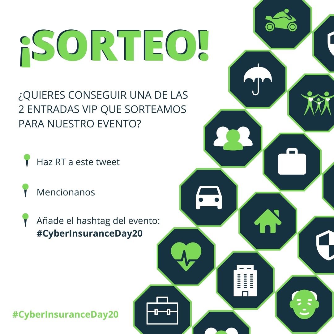CyberInsurance4's tweet photo. 💥💥¡Tenemos SORTEO! 😎

Si quieres venir al #CyberInsuranceDay20 ➕ entrada VIP... ¡SIGUE LOS SIGUIENTES PASOS! 🤓

📌 Haz RT a este tweet
📌 Mencionanos 
📌 Añade el hashtag #CyberInsuranceDay20 

 El viernes sabremos el nombre de los ganadores 🏆¡Suerte! 🍀 https://t.co/64FjvHZgDX