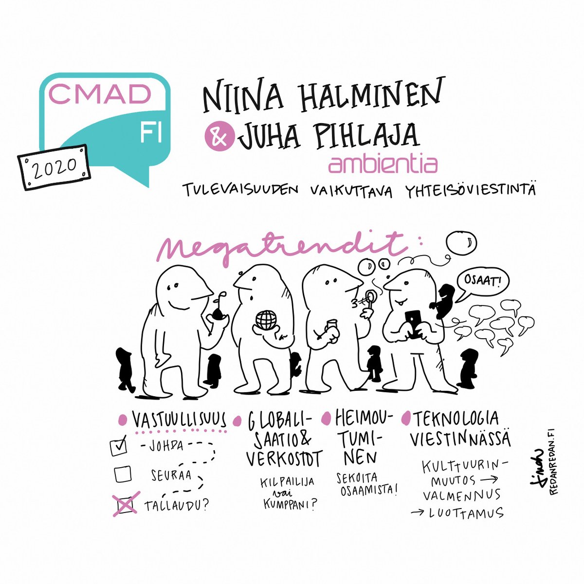 saurau's tweet photo. Miten #megtrendi t vaikuttavat tulevaisuuden yhteisöviestintään? #cmadfi @ambientia https://t.co/4wCSYZzptS