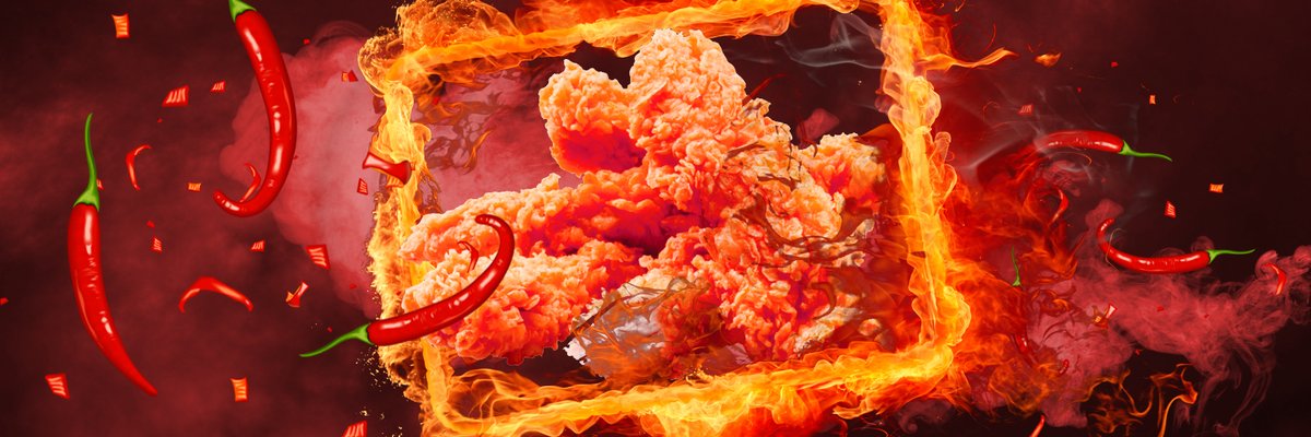 KFCStorm's tweet image. Now you can try the #chickenwings that the worst horror characters eat! 
🌶EXTRA SPICY for the bravest...🌶 Do you accept the challenge? 
☠️🔥AVAILABLE IN ANY KFC STORE IN THE WORLD 🔥☠️ 
#hellchallenge #kfcstorm