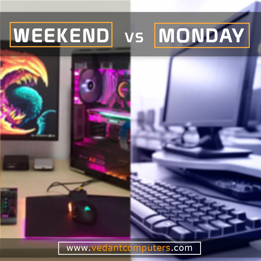 vedantcomputers's tweet image. And it&apos;s Monday again!

🤜 Step up your game with #Vedantcomputers 

#GamingRig #WorkPC #Workstation #Monday #Weekend  #GamingPC
