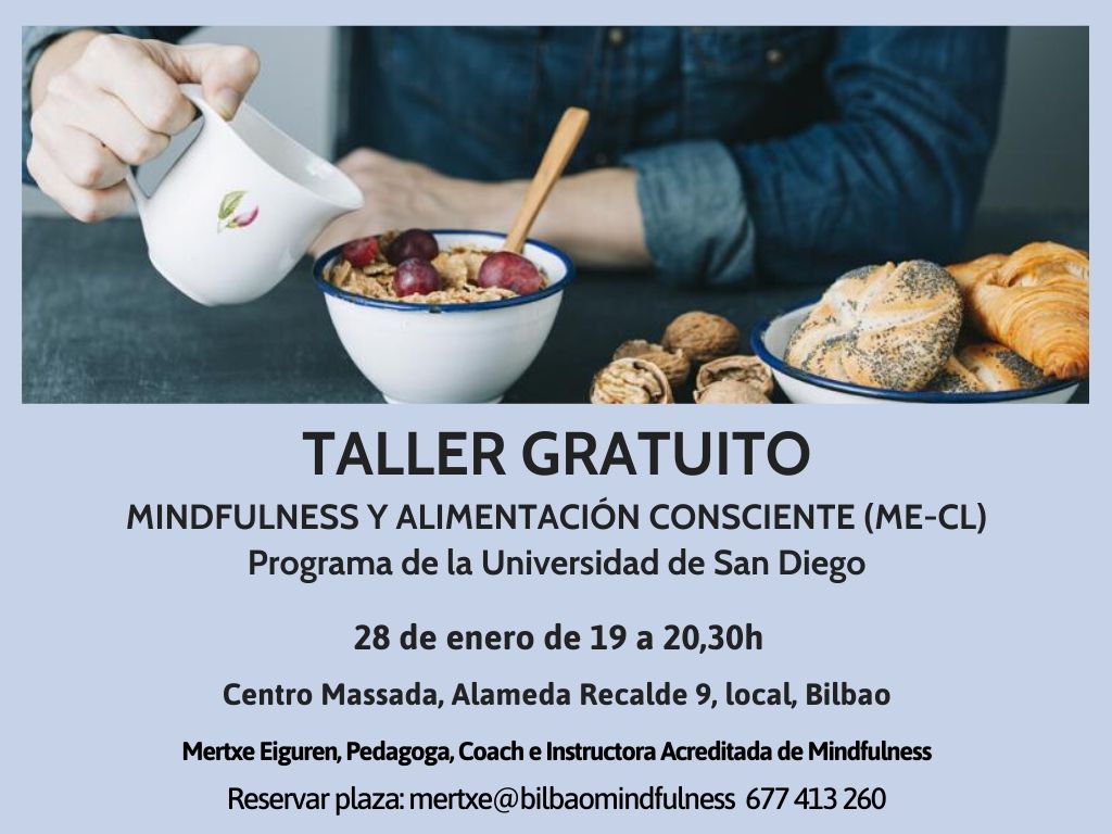 FMertxe's tweet photo. El taller gratuito de Mindfuleating del 21 de enero se completó, así que hemos ampliado a un día más, el 28 de enero a las 19h habrá otro taller, si quieres asistir solo tienes que reservar tu plaza. mertxe@bilbaomindfulness.com/677413260 
#mindfulness #mindfuleating #salud https://t.co/Hmqhl2fdrN