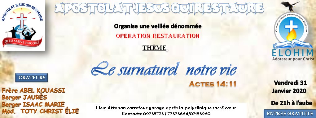 ElieMod's tweet image. Grande veillée de prière