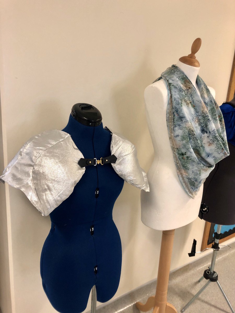 MsLaurieCooper's tweet photo. Completed #textile products from grade 10’s #fashionablearmour unit. Would you wear these #armour inspired #accessories ? #WeRGIS #WeRGISDesign #fashion #fashiondesigner #fashiontrend https://t.co/k3mbq8klta