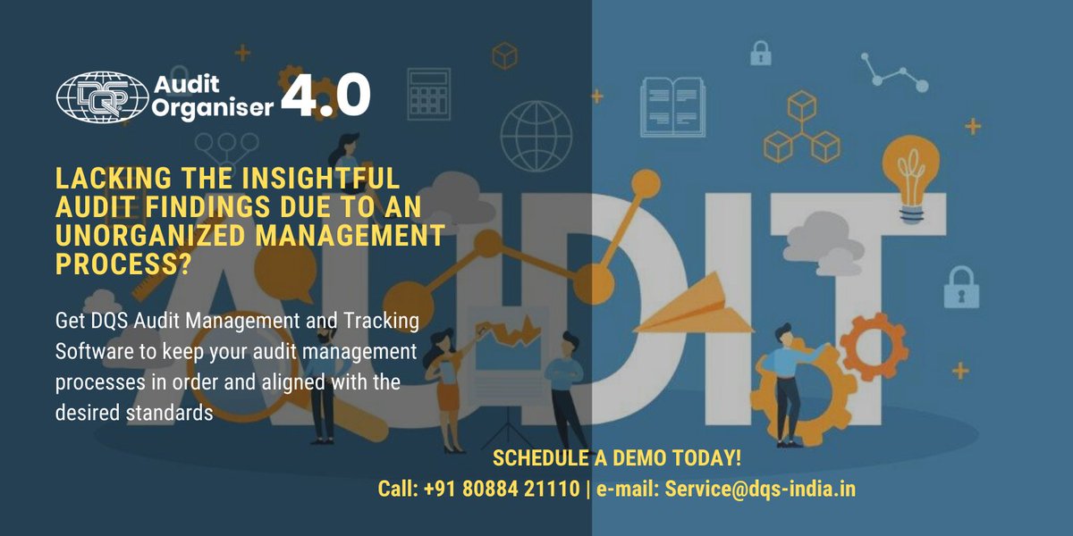 DqsNxt's tweet photo. You can check out the product’s functionality and features yourself. Just request a product demonstration today.
Call +91 80884 21110 or e-mail: Service@dqs-india.in
#auditmanagementsoftware #internalaudits #qualitymanagement https://t.co/u4pm1jA2Tm