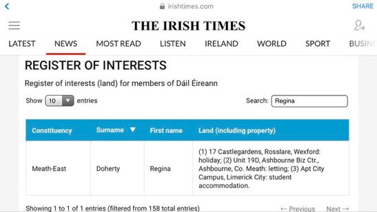 APTIreland's tweet image. It’s ok for minister @ReginaDo to own buy-to-let property, only she’s set on preventing #irishpension investors doing the same. Double-standards? #IORPII