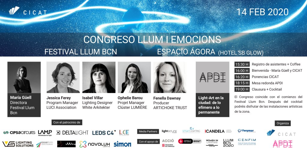 ClusterCICAT's tweet photo. Si todavía no te has enterado del mejor plan posible para el día de los enamorados, es tu momento. El Congreso #LlumIEmocions llega el 14 de febrero para enamorarte. Apúntate ahora y no te pierdas las ponencias de nuestras expertas: https://t.co/VwRIEH74ZU 
#CICAT #CulturaDeLaLuz https://t.co/hRDFP4XRfD