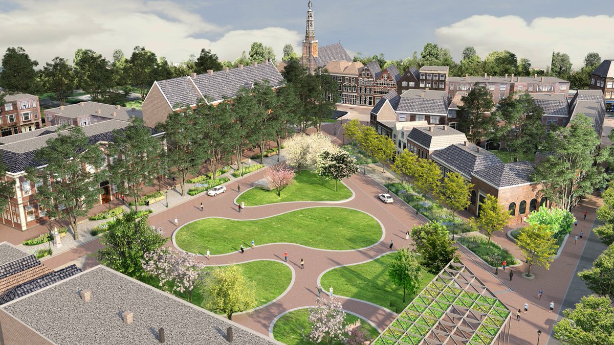 DuraVermeer's tweet photo. We zijn gestart met de herinrichting van het plein op het dak van parkeergarage #Garenmarkt in #Leiden. Eerst plaatsen we op het gehele dak filtratiekratten die regenwater opvangen. Hierdoor hoeft er in droge periodes minimaal gesproeid te worden. #BESIX_NL https://t.co/4hTI05Xk7B