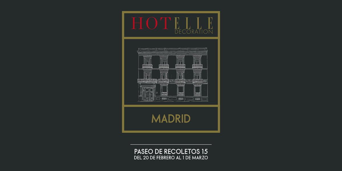 Cuenta atrás para HOTELLE DECORATION. Un encuentro del mejor diseño para el sector hospitality en el Palacio López-Dóriga by The Bridge. Podrás ver el palacio en una de sus visitas guiadas. En Madrid, del 20 de febrero al 1 de marzo. <a href="/ElleDecorationE/">Elle Decor Spain</a> #hotelle