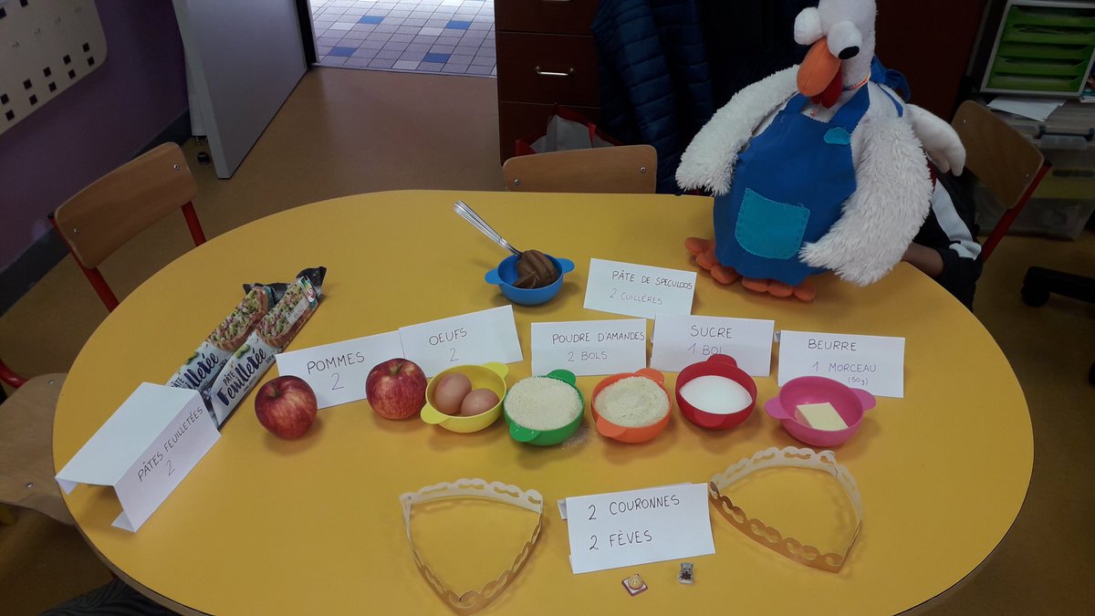 JosetteRapiette's tweet image. Si René le GROS  poulet veut faire 5 galettes, combien faudra-t-il de pommes et de bols de sucre ? #mathsenvie1 #problemater @PS_MS_les_Chats @MSmignaloux @gscmunich @CurieGS22 @problemater