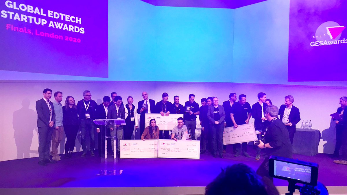 🔴GOOD NEWS! 🙌🏼 <a href="/genially_es/">Genially (Español)</a>, una de nuestras #WayraStartups,  ha sido premiada como mejor #startup del futuro en los Global Edtech Startups Awards de Londres 🚀👏🏼

🥳 ¡Enhorabuena a todo el equipo! 🙂 We are so proud!

#WeAreWayra #SomosTelefónica <a href="/Telefonica/">Telefónica</a> #Bett2020 #Edtech