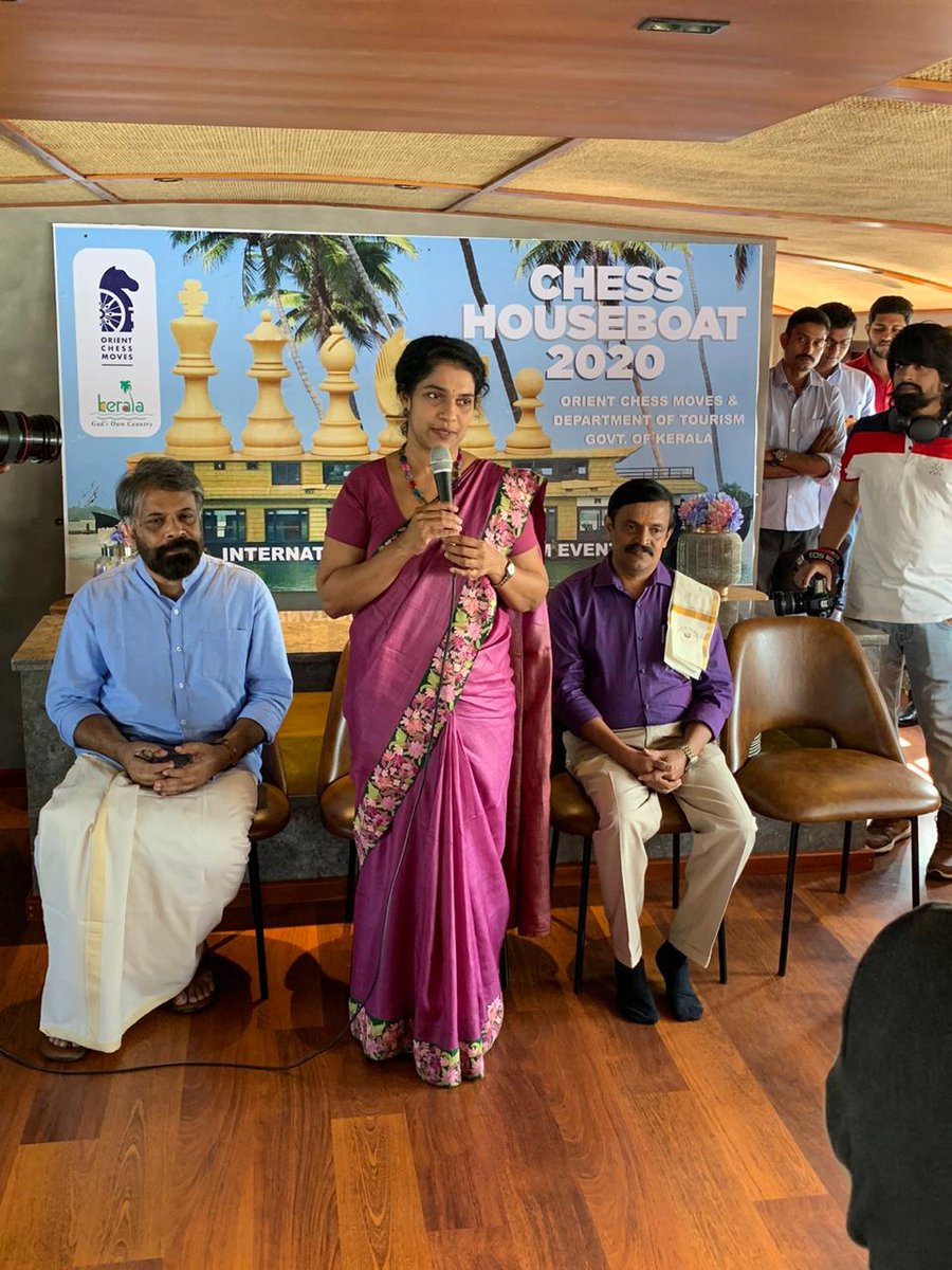 ChessHouseBoat's tweet photo. Rani George IAS, Secretary, Dept. Of Tourism, Govt. Of  Kerala inaugurates #ChessHouseBoat2020 @KeralaTourism #Chess https://t.co/zoHw4Fe2df