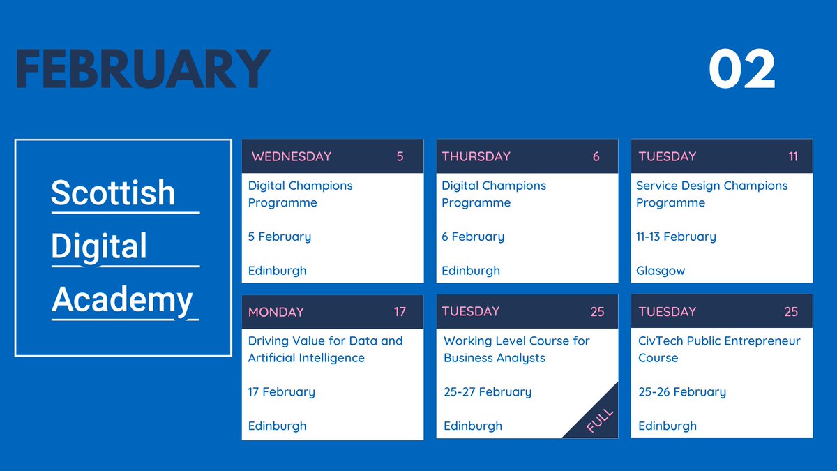 ScotGovSDA's tweet photo. A forward look at what’s to come! 

For more info, visit: https://t.co/X3NLQ6VPwS

To apply, email: DigitalAcademy@gov.scot 

#ScottishDigitalAcademy 
#BuildingCapability #EnablingCultureChange https://t.co/4RiSpNy0Dl