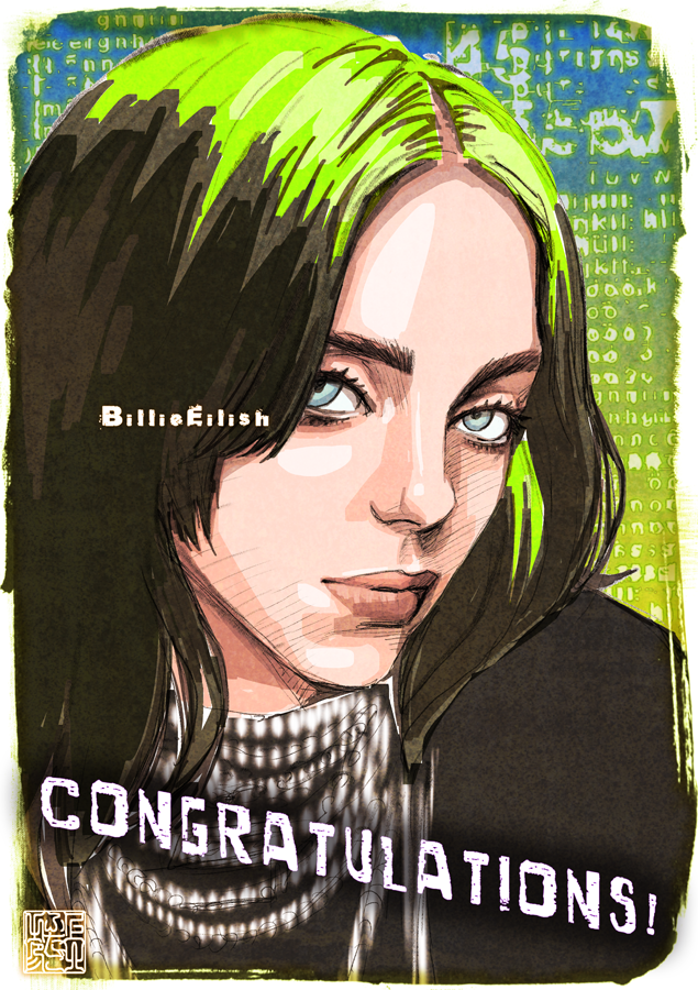 ビリー・アイリッシュ快挙「第62回 #グラミー賞」主要4部門独占!
Congratulations!
#BillieEilish #GRAMMYs
#procreate