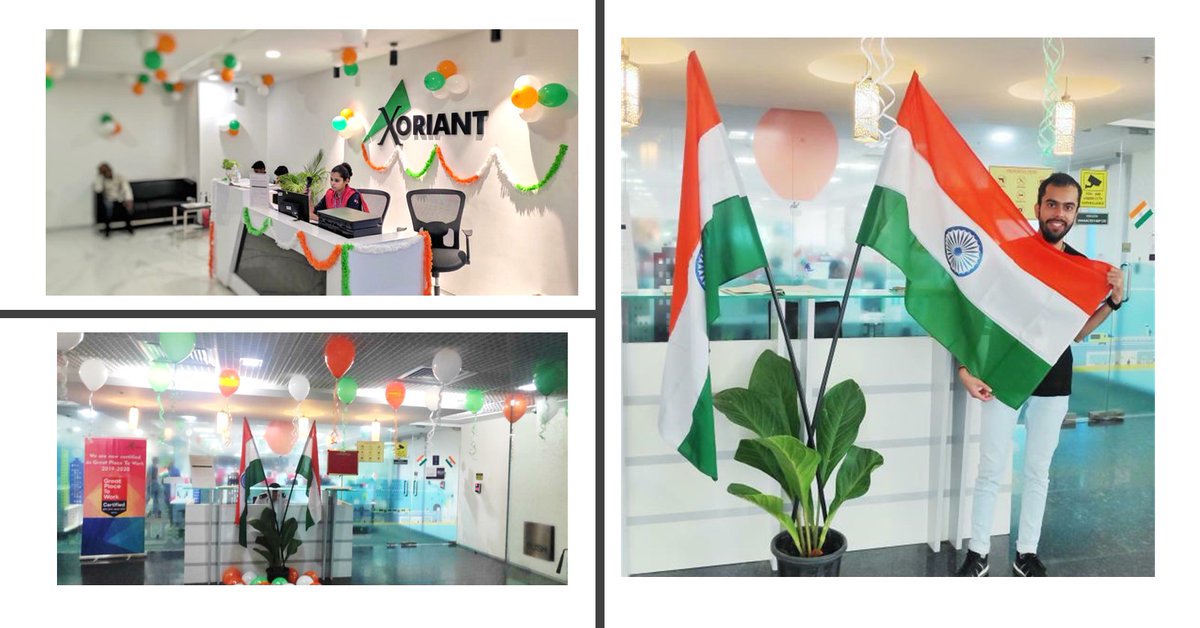 Indian tricolor decor was themed in Xoriant locations on occasion of 71st Indian Republic Day celebrated on 26th January. Employees assembled a choir to sing the patriotic song and took an initiative to distribute eco-friendly plantable seed paper flags. #RepublicDay