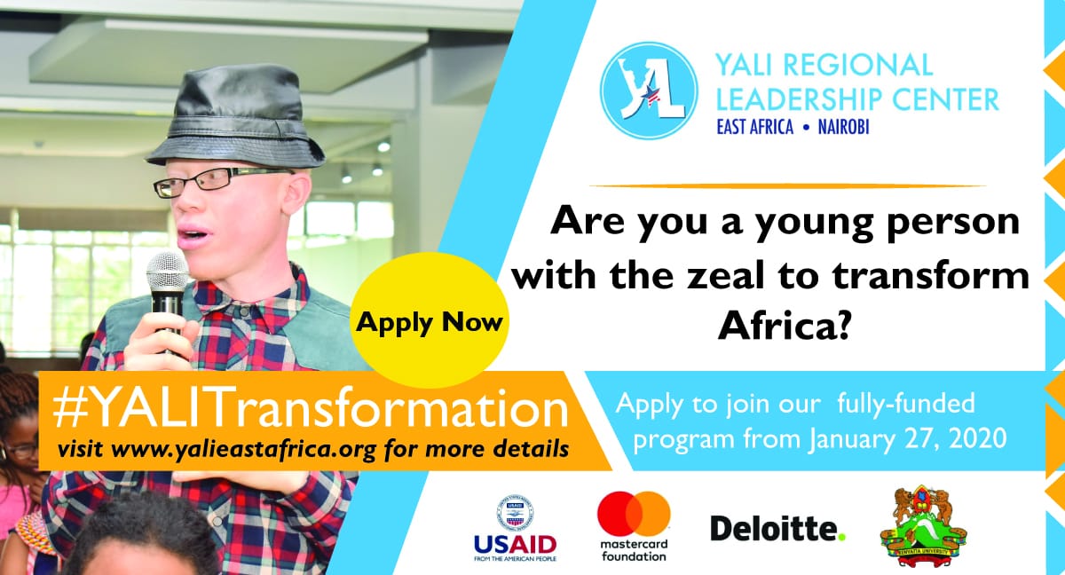 Are you a young person with the zeal to transform Africa?

Here is your chance to be part of a life changing program 

 #YALITransformation

<a href="/YBurundi/">Yaga Burundi</a>
<a href="/USAIDAfrica/">USAID in Africa</a>
<a href="/imranvaghoo/">studyinamericaguru</a>
@BNihoze <a href="/UNVBurundi/">UNV Burundi</a>
<a href="/UNDP4Youth/">UNDP Youth</a>
<a href="/US_Emb_Burundi/">U.S. Embassy Burundi</a>
<a href="/SINTUKAR14/">SINTUKA  Ramadhani</a>
<a href="/SRamadhhani/">sintuka Ramadhhani</a>

yalieastafrica.org/#