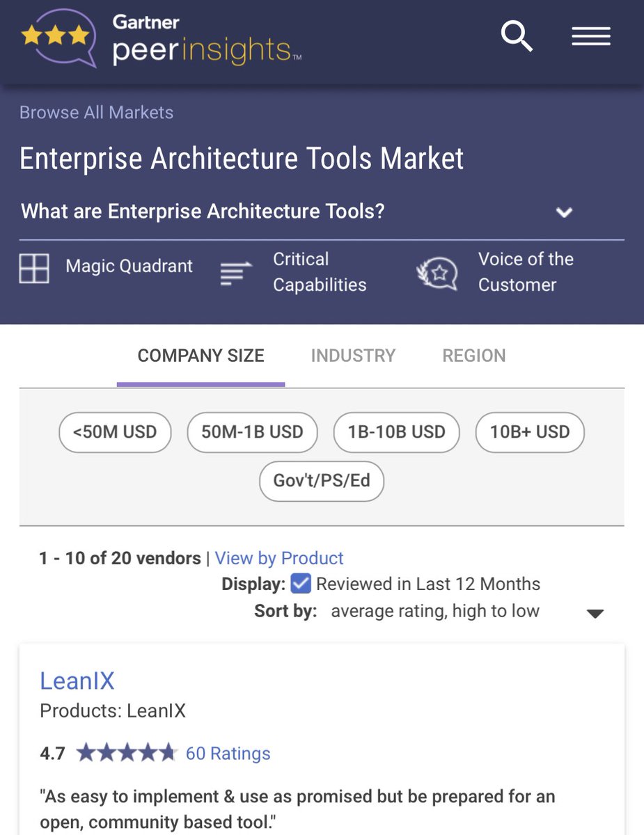 christ_andre's tweet photo. Very excited to see @leanix_net leading the list in @Gartner_inc Peer Insights for EA tools with 4.7 rating and 60 reviews last 12 months. Big thx to all customers who shared their insights. Check out: https://t.co/oYFDUsSJcp #entarch #gartner #cio https://t.co/lst8hI8x8B