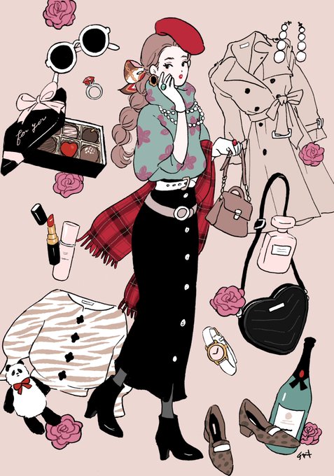 「earrings perfume bottle」 illustration images(Latest)