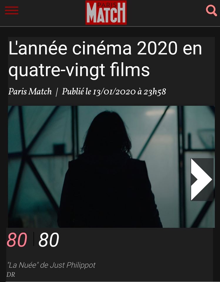 LA NUÉE coécrit avec @jeromegenevray  fait parti des 80 films les plus attendus de l'année 2020 (toutes nationalités confondues) dans la sélection de Paris-Match