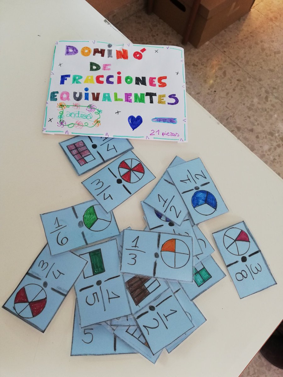 BeatrizCerdan's tweet photo. Dominó de fracciones equivalentes. Creado por una alumna. https://t.co/pdQJ3eFm6L