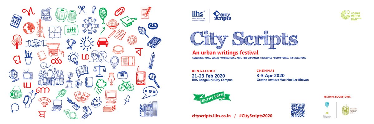 iihsin's tweet photo. From the #climatecrisis to children's writing and from Yakshagana to neighbourhood walks, #CityScripts2020 is going to be jam packed with exciting sessions, performances, activities and more. 

Register for #CityScripts2020 on our website today! https://t.co/8H03Z9PEsP.

#IIHSin https://t.co/ZUUidTMhOv