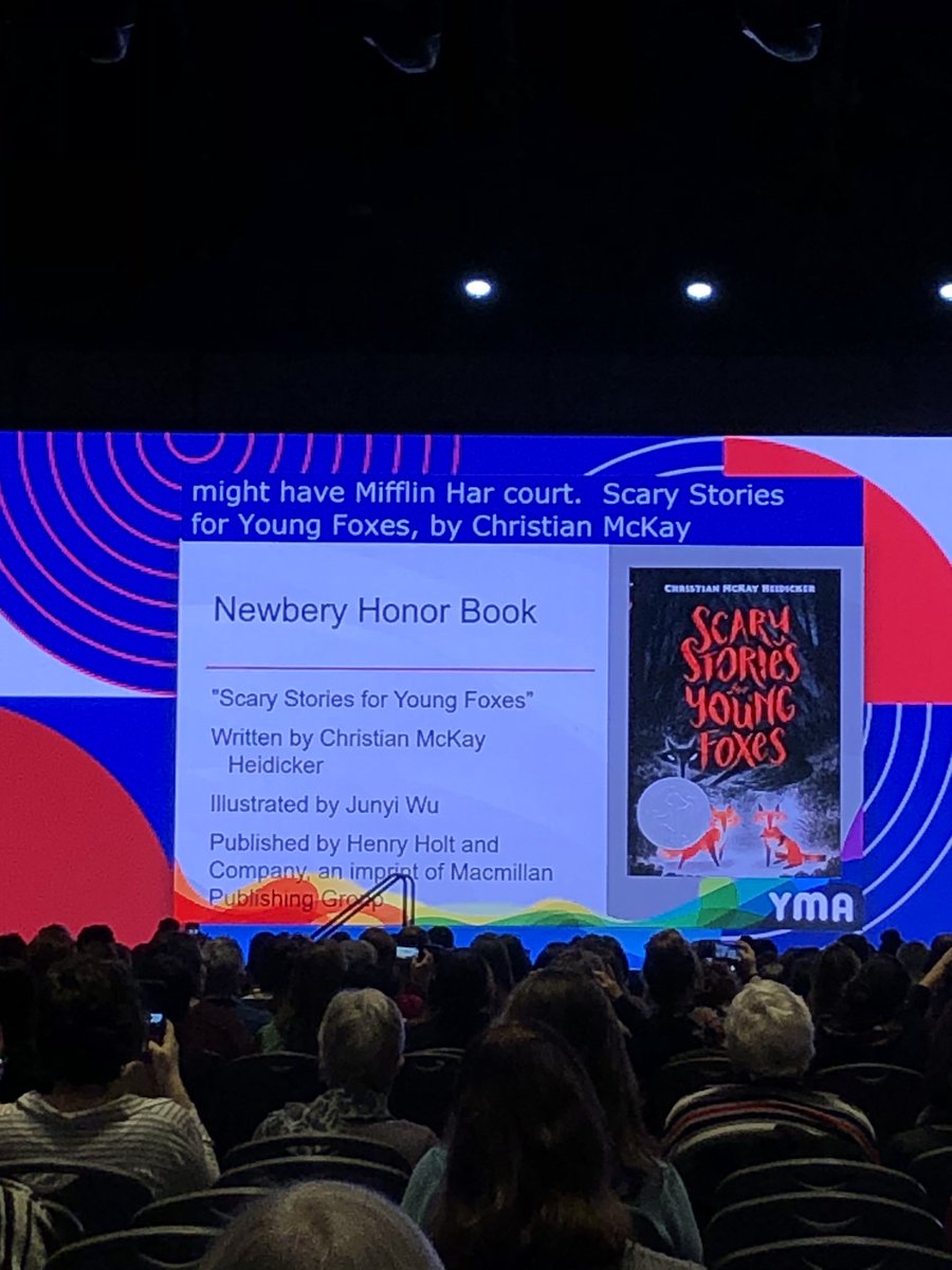 MacKidsSL's tweet image. SCARY STORIES FOR YOUNG FOXES is a Newbery Honor Book!!!! Congratulations @cmheidicker!!! 🎉🎉🥳😭😭😭 #alamw2020 #ALAyma