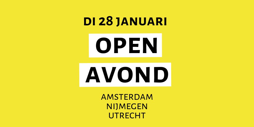 Morgen is het zover! In Amsterdam, Utrecht en Nijmegen zijn er weer open avonden voor onze trainingsprogramma's. Wil jij ook bouwen aan een #duurzame carrière met #impact? Maak kennis met onze methode, trainingen en onze community van changemakers. >>> bit.ly/36dm7cx