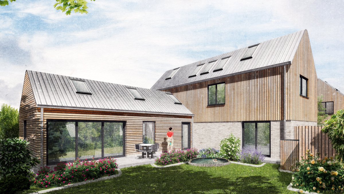 SiscoArch's tweet photo. A recently submitted planning application for a two dwelling development in Swavesey. #housing #architecture #timber #design https://t.co/KVKy3EKVxJ