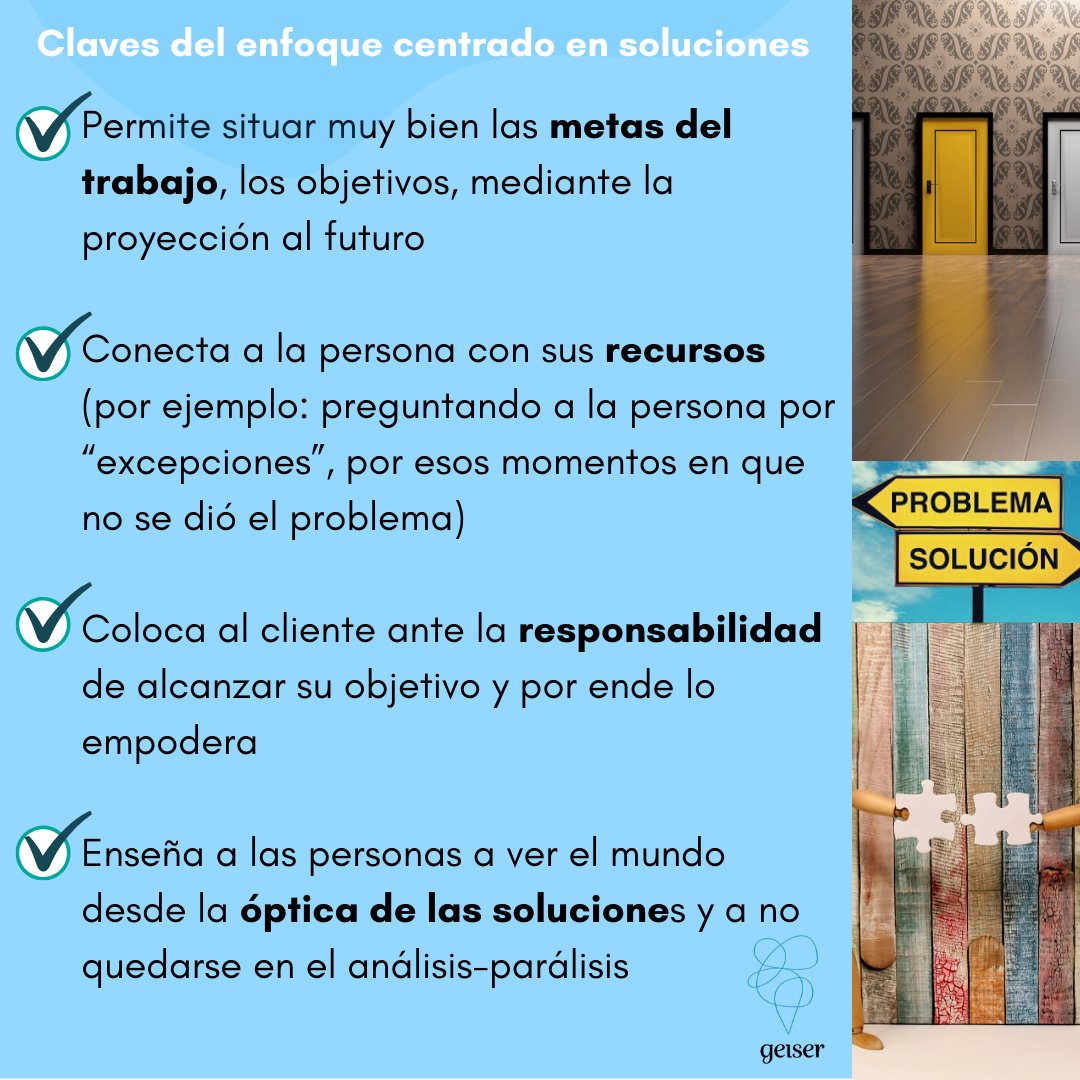 geiserworks's tweet photo. Enfoque centrado en soluciones: En nuestra experiencia, en trabajo individual, con equipos y organizaciones, hemos podido constatar la potencia de esta mirada, que tiene debajo la creencia de que todas las personas disponen de los recursos necesarios para solucionar sus problemas https://t.co/VXJSa1TsAx