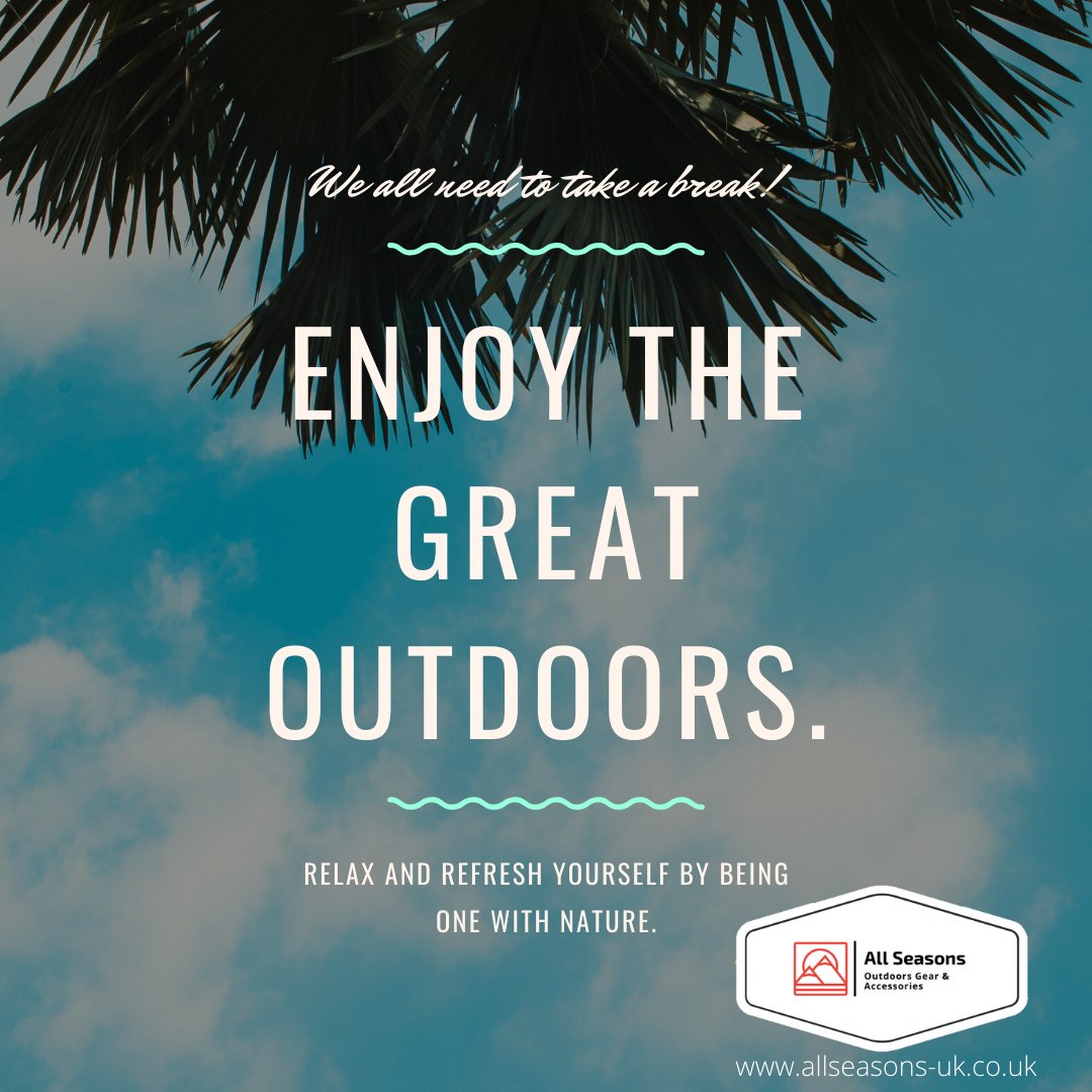 Everyone needs to take a break! Enjoy the great outdoors with <a href="/AllSeasonsUK1/">All Seasons</a> this year. Loads of outdoors gadgets and tools coming soon to make your #Outdoor #Adventure that little bit more enjoyable!
