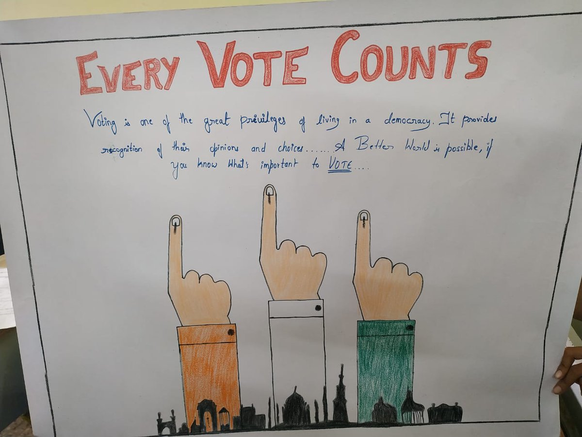 facpilar's tweet photo. The Department of Political Science in association with the NSS unit, Election Registration Officer and Assistant Electoral Registration Officer of St Andre Constituency organised a Poster Competition on the occasion of National Voters Day on 25th January 2020. https://t.co/yfq3Ye9tFl