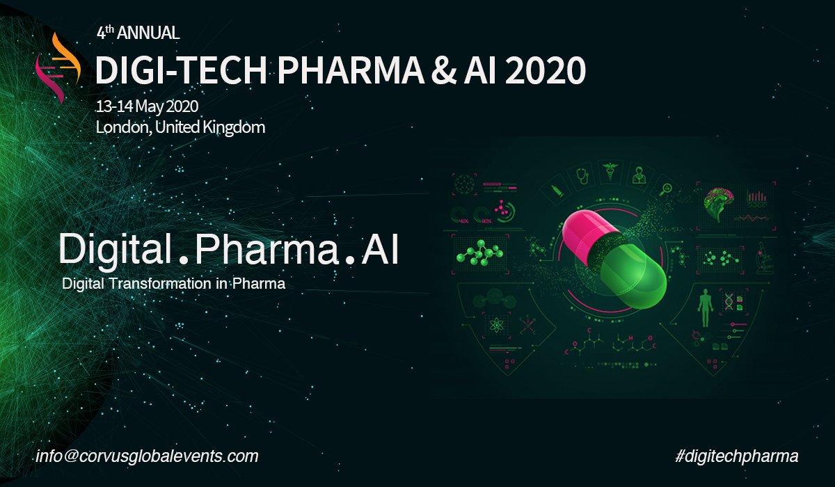 corvusglobal's tweet photo. Lets explore together the key #developments in #Drugdiscovery &amp; How #AI &amp; #BigData are Reshaping #Pharma at Our 4th Annual Digi-Tech Pharma &amp; AI 2020 conference #digitechpharma #corvusglobal https://t.co/vgWEnL4EBt Join industry's leading #DigitalDisruptors &amp; #InnovationExperts https://t.co/9bamTNSVsP