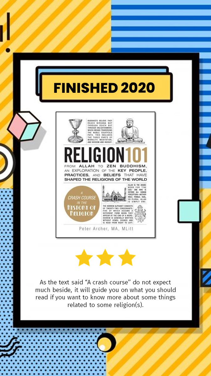 3. Religion 101Gara-gara menyelesaikan Messiah & merasa tidak terima dengan S01Ep10, membaca Religion 101 menjadi caraku untuk mencari jawaban -  https://www.goodreads.com/review/show/3162910848