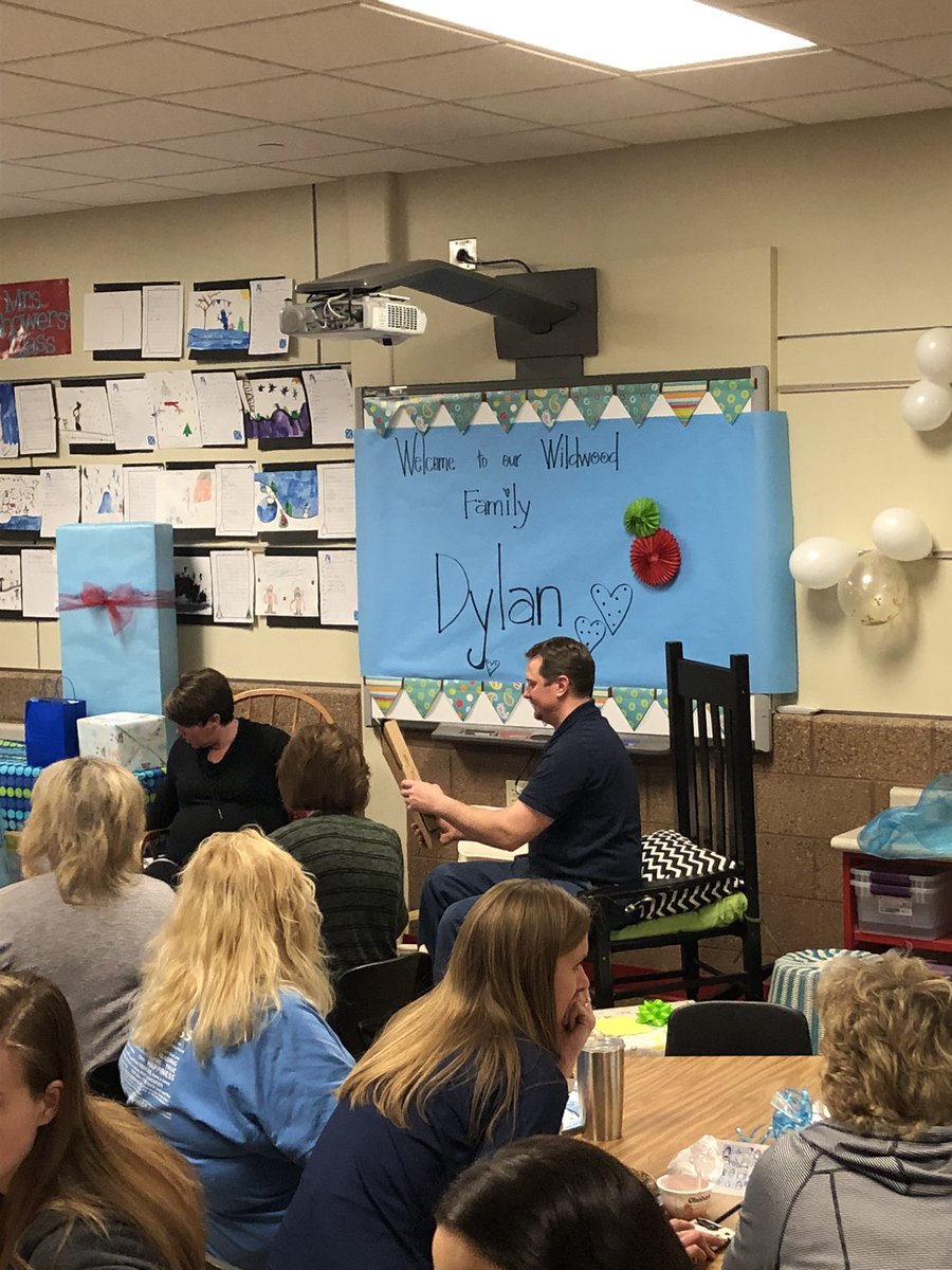 ScottBriske's tweet photo. Starting our Monday with a welcome celebration. We honored Dan, our day custodian and his wife. They are having a baby boy!! #WeAre832 https://t.co/SnwkJ9G1Ej