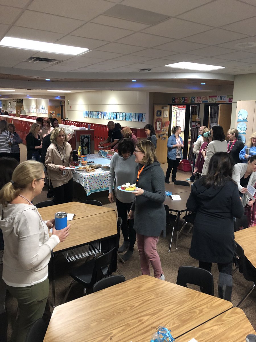 ScottBriske's tweet photo. Starting our Monday with a welcome celebration. We honored Dan, our day custodian and his wife. They are having a baby boy!! #WeAre832 https://t.co/SnwkJ9G1Ej