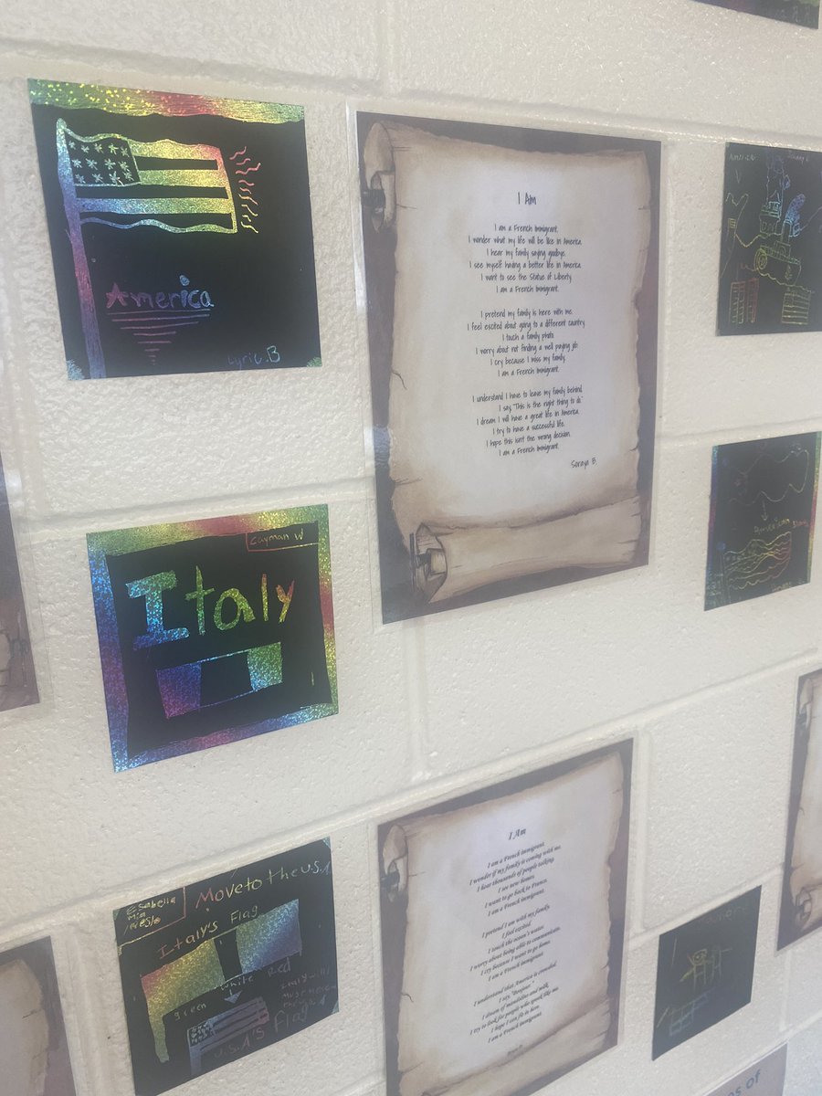 mrshughes_alert's tweet image. 5th grade Immigration Project. Shoutout to Ms. Johnson for this awesome display of student work!! 🗽@CatawbaTrail @RichlandTwo #ctelearning