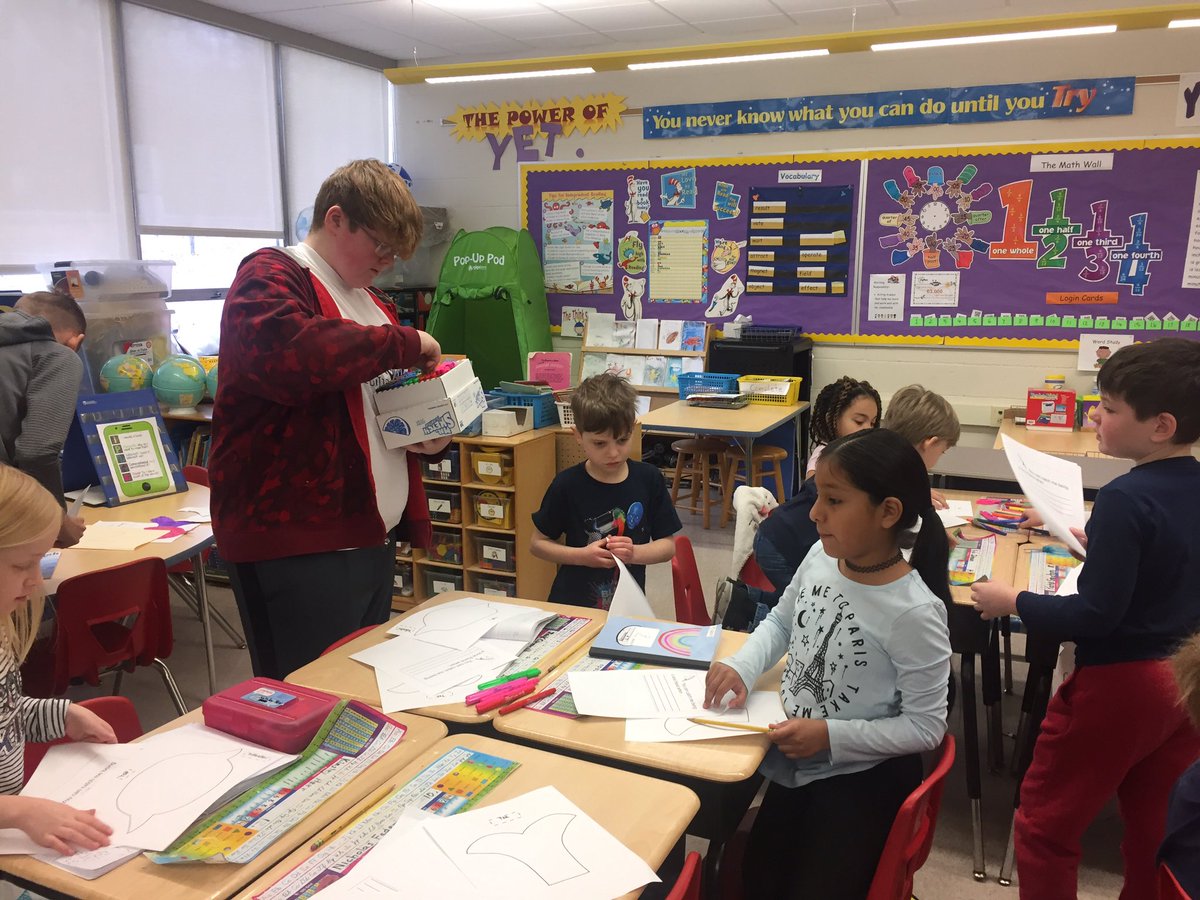 Middle school friends came to do a lesson with second grade on overcoming fear!!