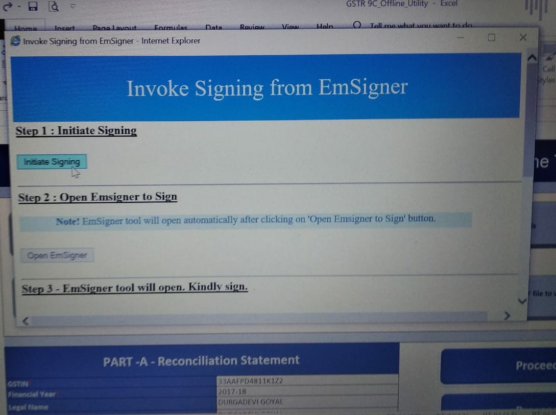 tmnkesavan's tweet photo. @askGSTech After clicking initiate signing 'Ready to sign in' dialogue box is not appearing while filling 9C https://t.co/lPWCuLTLzb