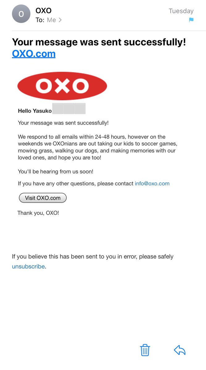 Yasuco921's tweet photo. @OXOTot I contacted customer service but didn't get a reply. ＠OXOTot ＠OXO https://t.co/8nCLJsQ7oK