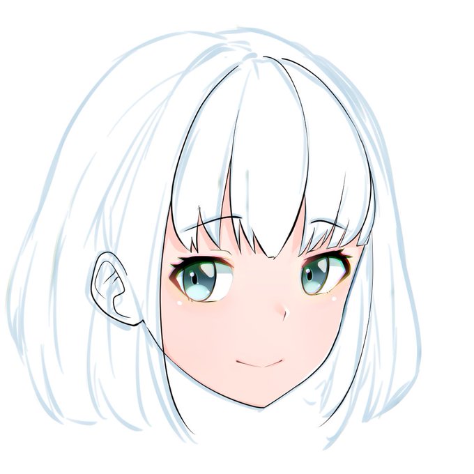 顔パーツの位置、進行形で悩んでるけど大体で描いてた時の位置に戻りつつある 