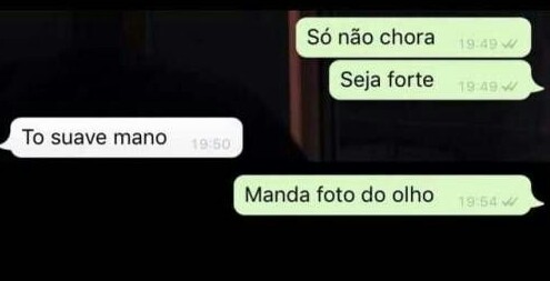 FrasesRainhaa's tweet photo. Amiga: "Só não chora, seja forte"

Eu: to suave ! https://t.co/MnKYbLzdnr