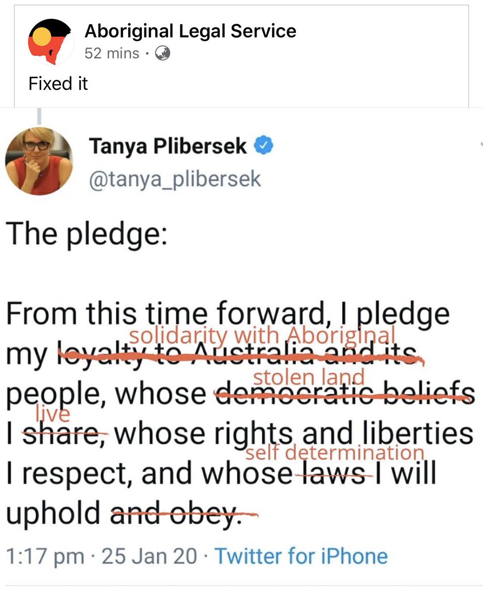 ❤️💛🖤 what @tanya_plibersek should have said #auspol #SurvivalDay #InvasionDay2020 #AlwaysWasAlwaysWillBe #PayTheRent #FirstNations