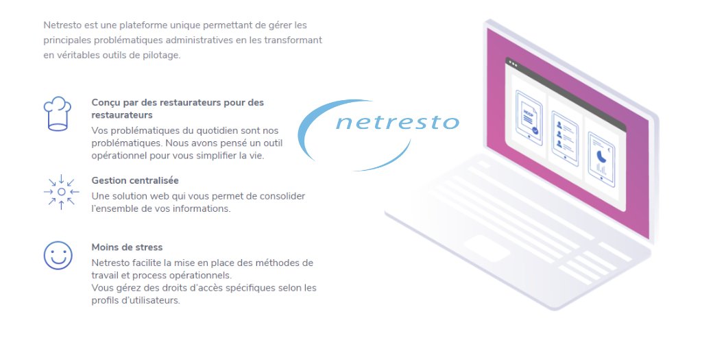 <a href="/Netresto_/">Netresto</a> est une solution unique permettant de répondre à l’ensemble des problématiques d’un #restaurant ou d’un groupe de #restauration (HACCP, Ressources Humaines, Achat et Gestion). Vous les retrouverez au stand D45 du #FHTParis Tech les 16 et 17 mars !