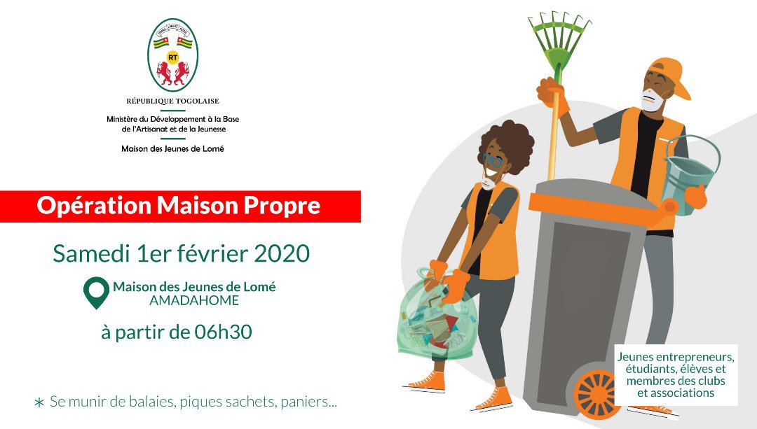 LomeMjl's tweet photo. Bonjour à tous. Nous sommes tous invités à la @LomeMjl pour le 1er samedi du mois de Février 2020. 
Les #jeunes et les usagers de la @LomeMjl sont invités. C'est un acte civique 

@NunyaLab @Devbase_Tg @CellulePR @faiejtogo @FORAMinitiative @Urbamoussou @AdjoEdwige @FirminSef https://t.co/ERqVC8TZ5m