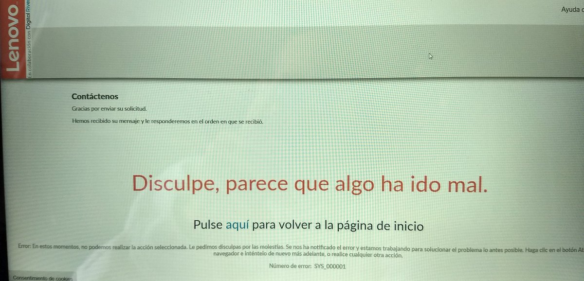 Ghacko's tweet photo. @LenovoES vuestro servicio postventa es la peor experiencia de compra de mi vida. Dos meses llevo intentando devolver un portátil S540 que el 99% de las veces que lo arrancas no reconoce el SSD (ni en la BIOS).
Intento enviar un email y veo esto ... https://t.co/GVzbuRMF7p