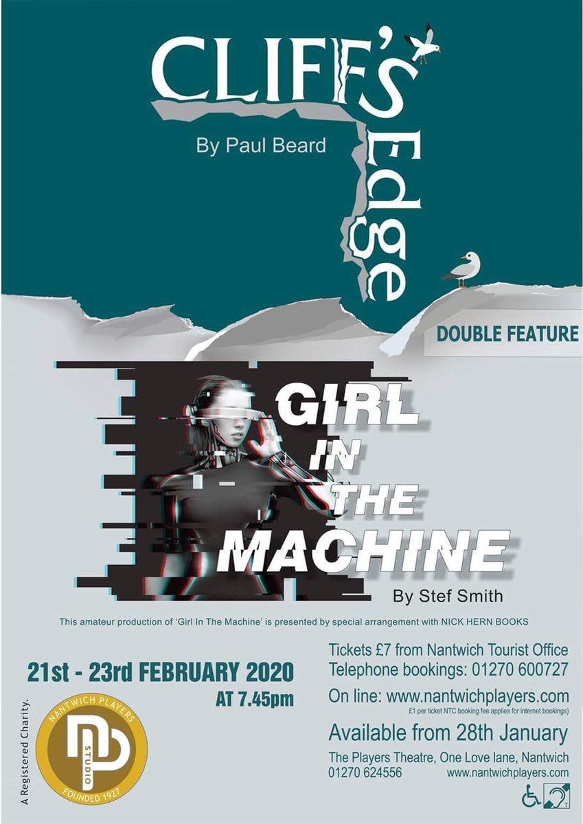 Bethany_Froud's tweet photo. 🎟 Tickets on sale at 9am tomorrow for @NantwichPlayers 'One Act Double Feature' For more info and to book visit https://t.co/7aEmDkwxbY
#Theatre #NantwichPlayers #studio #CliffsEdge #Girlinthemachine #paulbeard #stefsmith #drama #comedy #OneAct #Cheshire #tickets #Local #actor https://t.co/6qUDcCbAdj