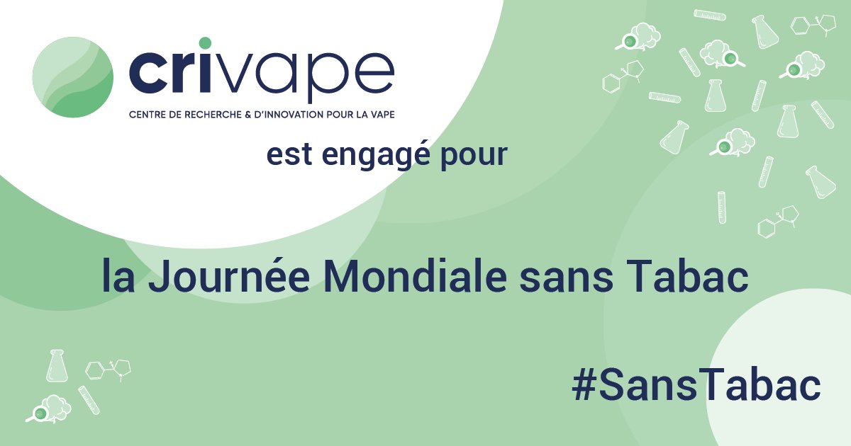 CRIVAPE1's tweet photo. Aujourd'hui a lieu la journée mondiale #SansTabac 
Crivape soutient ce jour particulier et souhaite bon courage à tous les fumeurs qui se lancent dans un sevrage tabagique grâce à la cigarette électronique. #tabac #Sante #vape https://t.co/gpWRxRaZRU