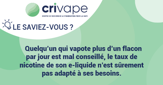 CRIVAPE1's tweet photo. Il est important de vapoter la bonne saveur de #eliquide, avec un taux de #nicotine adapté afin de ne pas sur-consommer. https://t.co/Zxz4ejfzS9