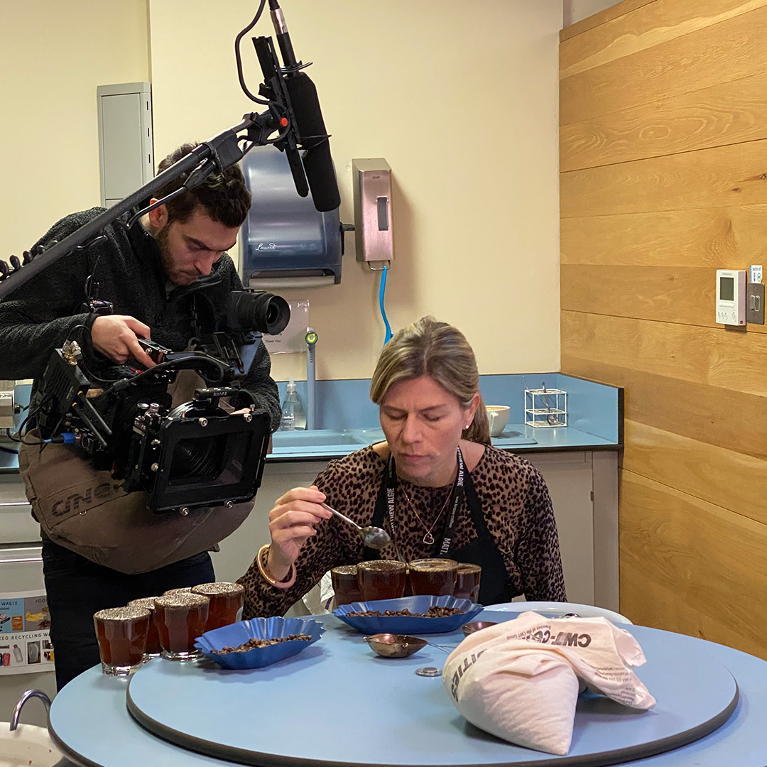 Matthew_Algie's tweet photo. An exciting afternoon working on a short film from our cupping lab & the Caffeine lab at The University of Strathclyde. #challengesgroup #rwanda #matthewalgie #sholi https://t.co/l7CzNNOcIh